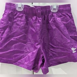 2/$25 Umbro Soccer Shorts Youth M 10-12 Purple Checkered Drawstring NWOT